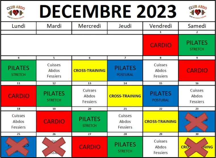 planning mois de novembre