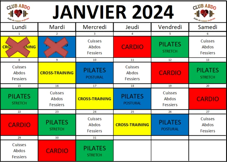 Planning de janvier